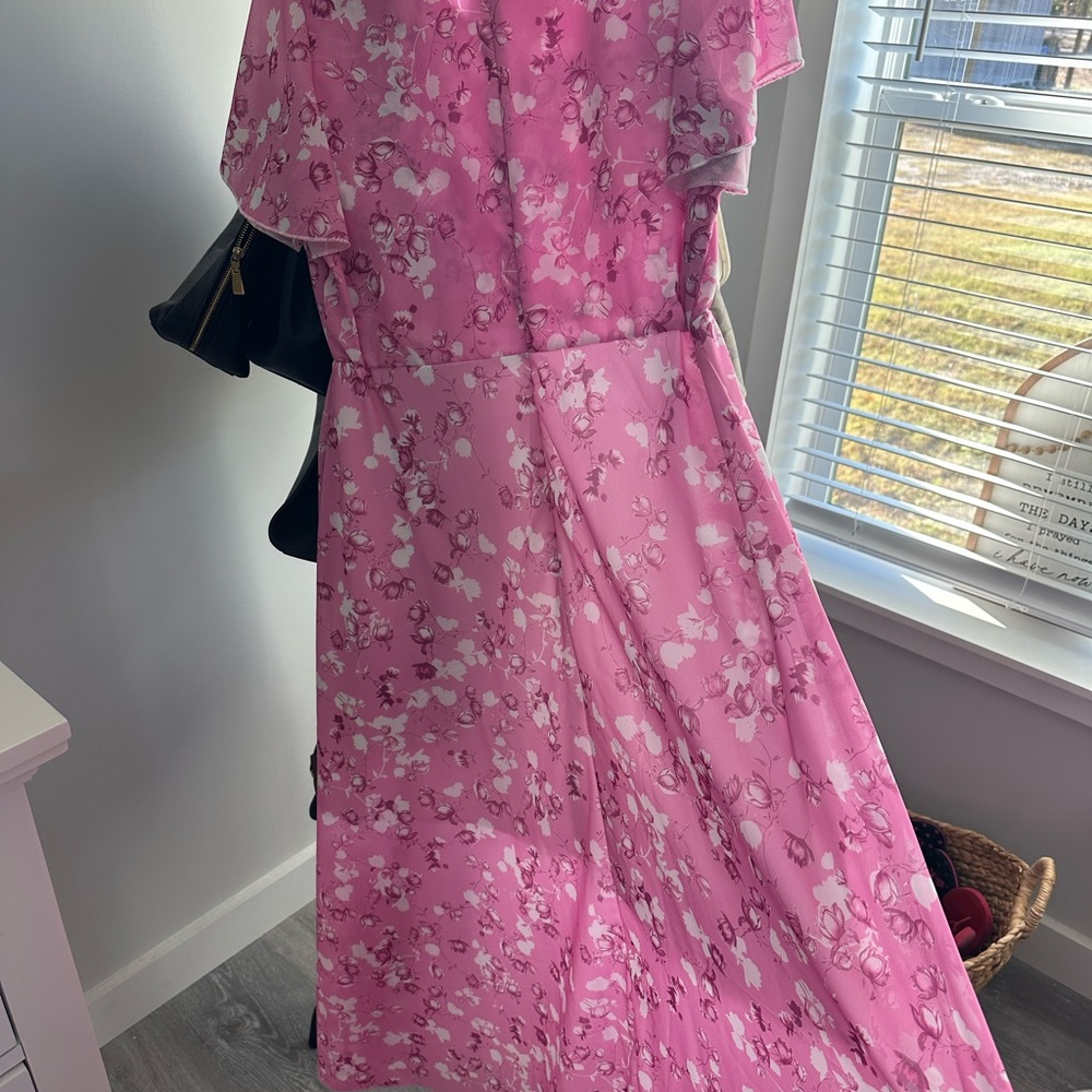 Elegant Pink Floral Dress